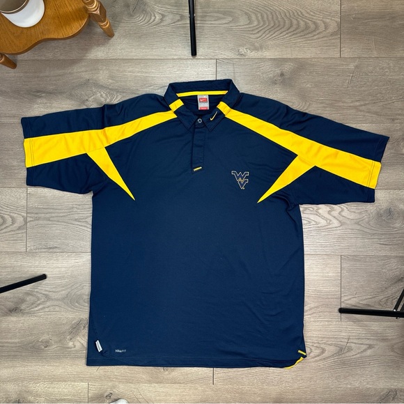 Team Nike West Virginia WVU Mountaineers Polo Shirt Dri-FIT Team Issued Size XL - Picture 2 of 9